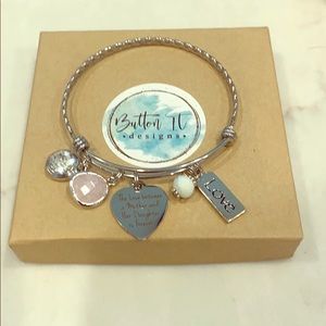 Silver mother and daughter bracelet.